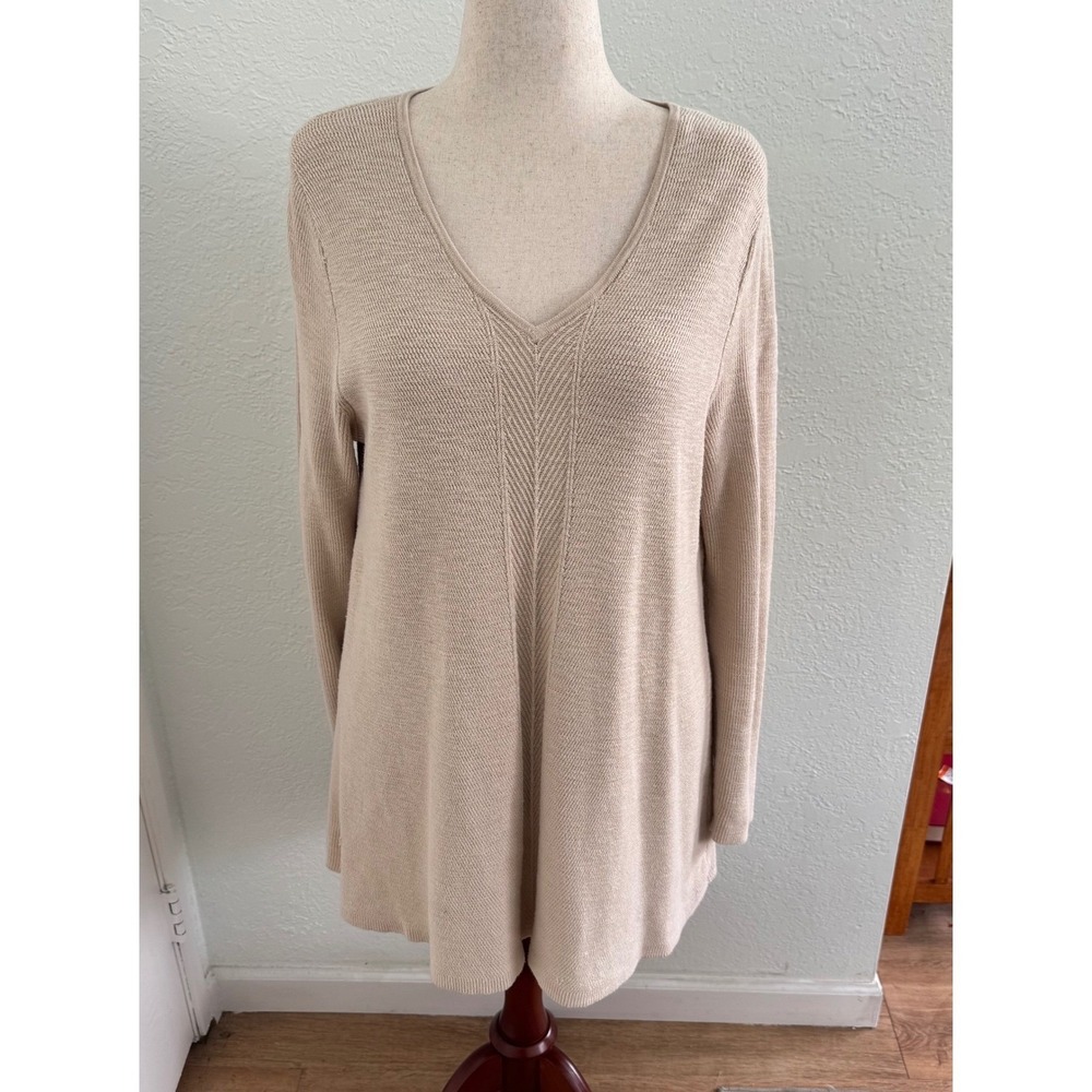J. Jill Sweater Tunic Relaxed Cotton Women's Large Lagenlook Minimalist Cozy